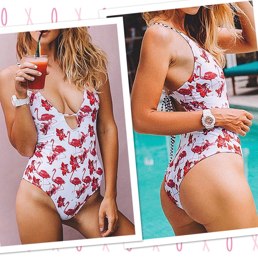 Super Cute Flamingo Monokini